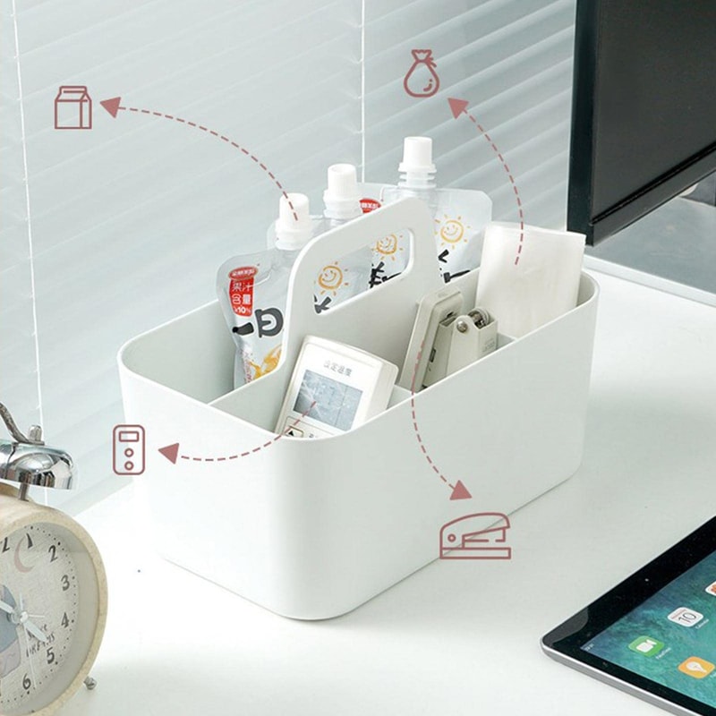 Desktop & Cosmetic Organizer with Portable Handle Multi Use Pen Holder