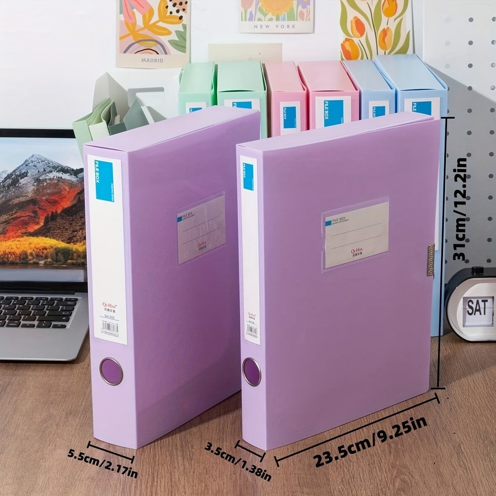 Pastel Snap Closure Plastic File Folders Durable Document Organizer Set For Office School 2