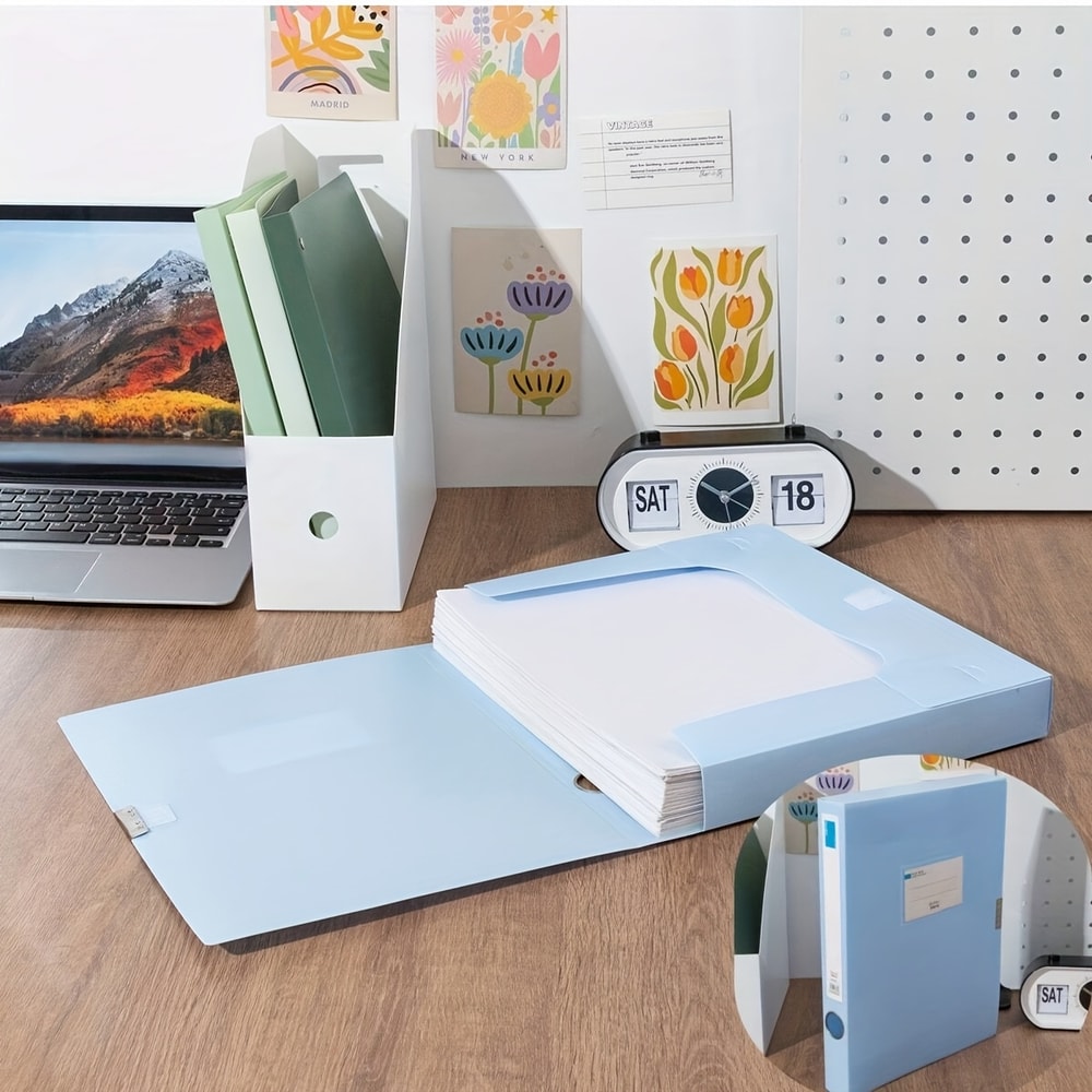 Pastel Snap Closure Plastic File Folders Durable Document Organizer Set For Office School 3