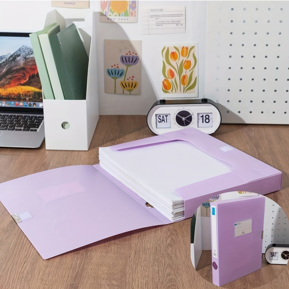 Pastel Snap Closure Plastic File Folders Durable Document Organizer Set For Office School 5