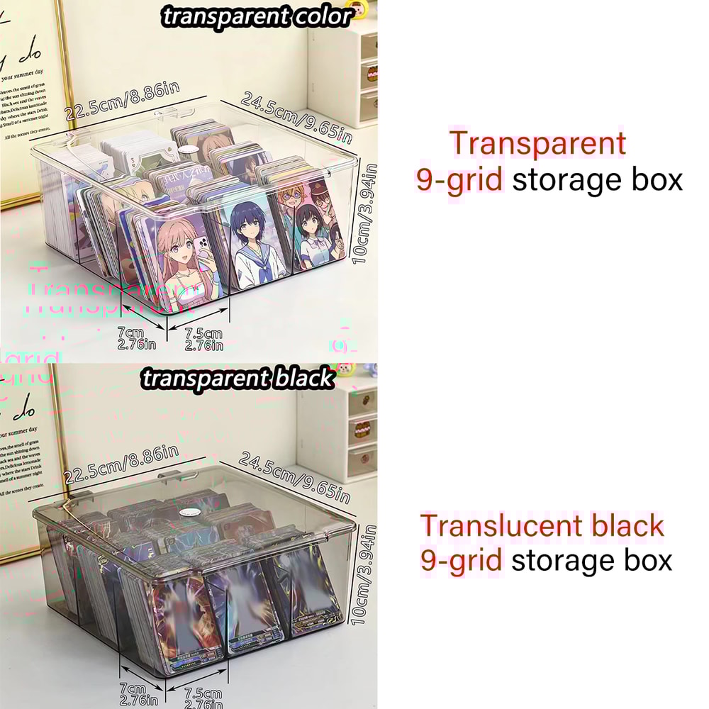 Transparent Trading Card Storage Box With Flip Lid Card Organizer Case 3