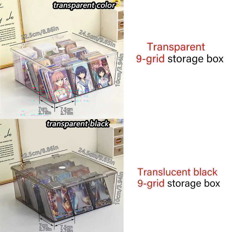 Transparent Trading Card Storage Box With Flip Lid Card Organizer Case 3