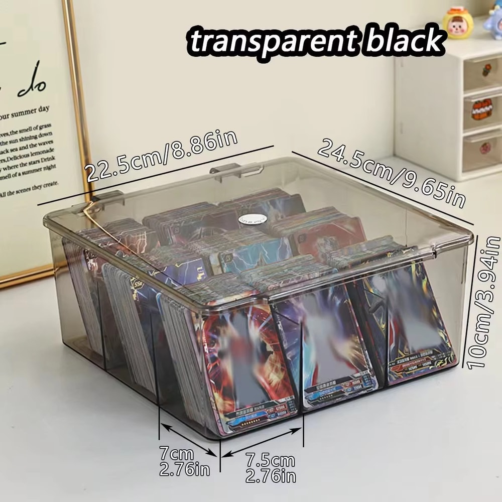 Transparent Trading Card Storage Box With Flip Lid Card Organizer Case 6