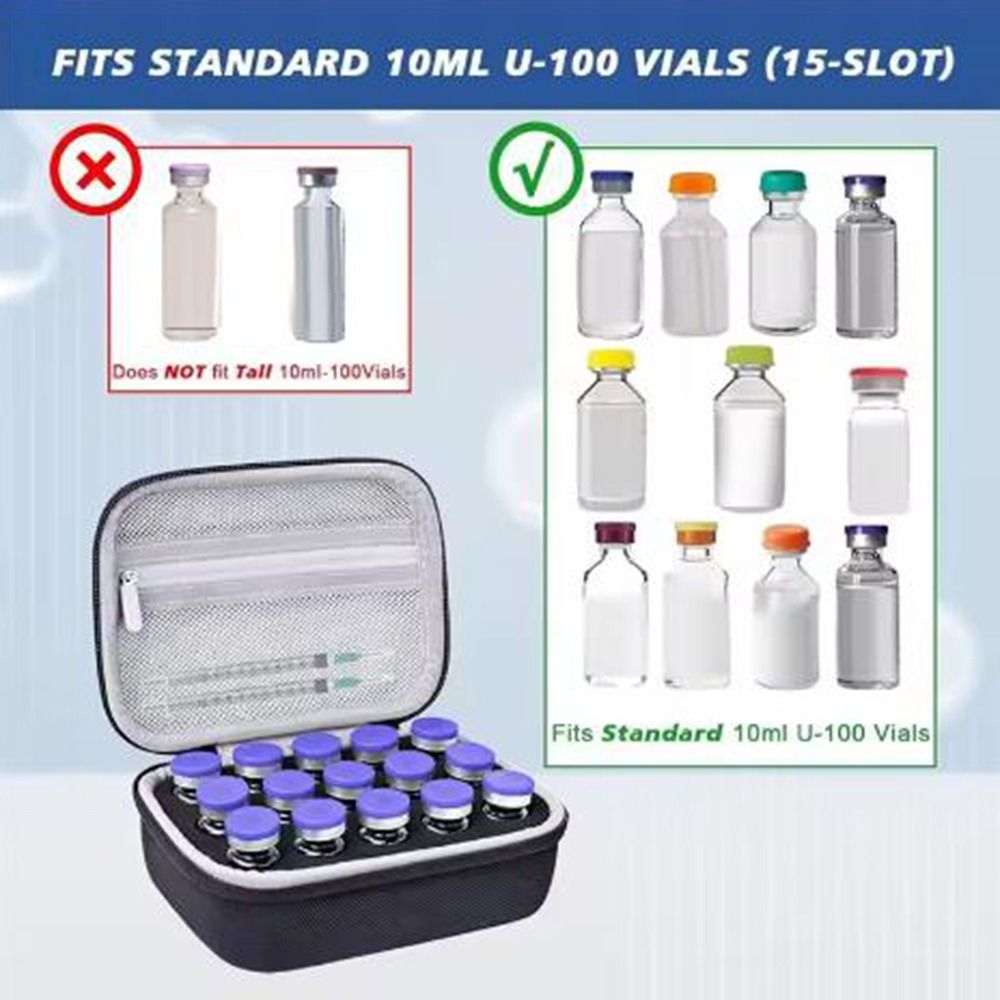 Portable Insulin Travel Case EVA Waterproof Medical Organizer For Vial Storage Diabetes Kits 6
