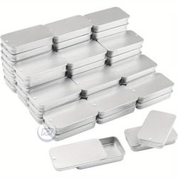 sliding lid metal storage tin set compact jewelry organizer boxes