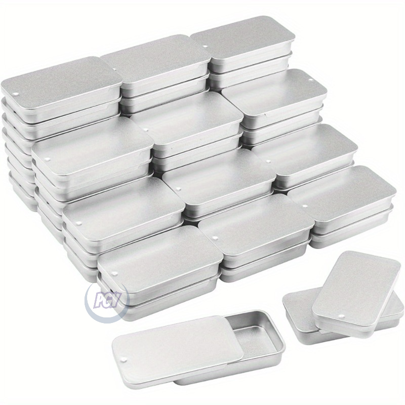 Sliding Lid Metal Storage Tin Set Compact Jewelry Organizer Boxes 0