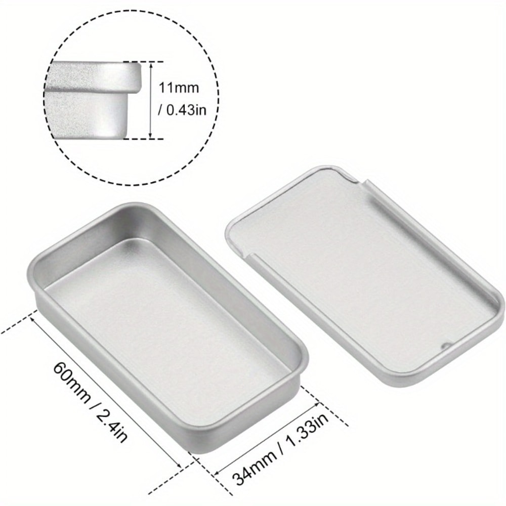 Sliding Lid Metal Storage Tin Set Compact Jewelry Organizer Boxes 2