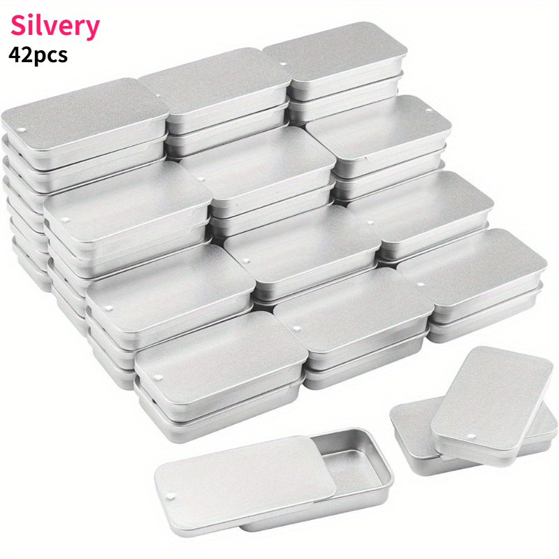 Sliding Lid Metal Storage Tin Set Compact Jewelry Organizer Boxes 3