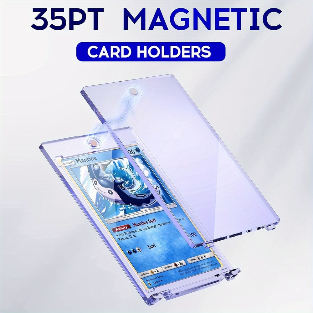 Premium Magnetic Card Holder One Touch Trading Card Protector UV Safe Display Case 1