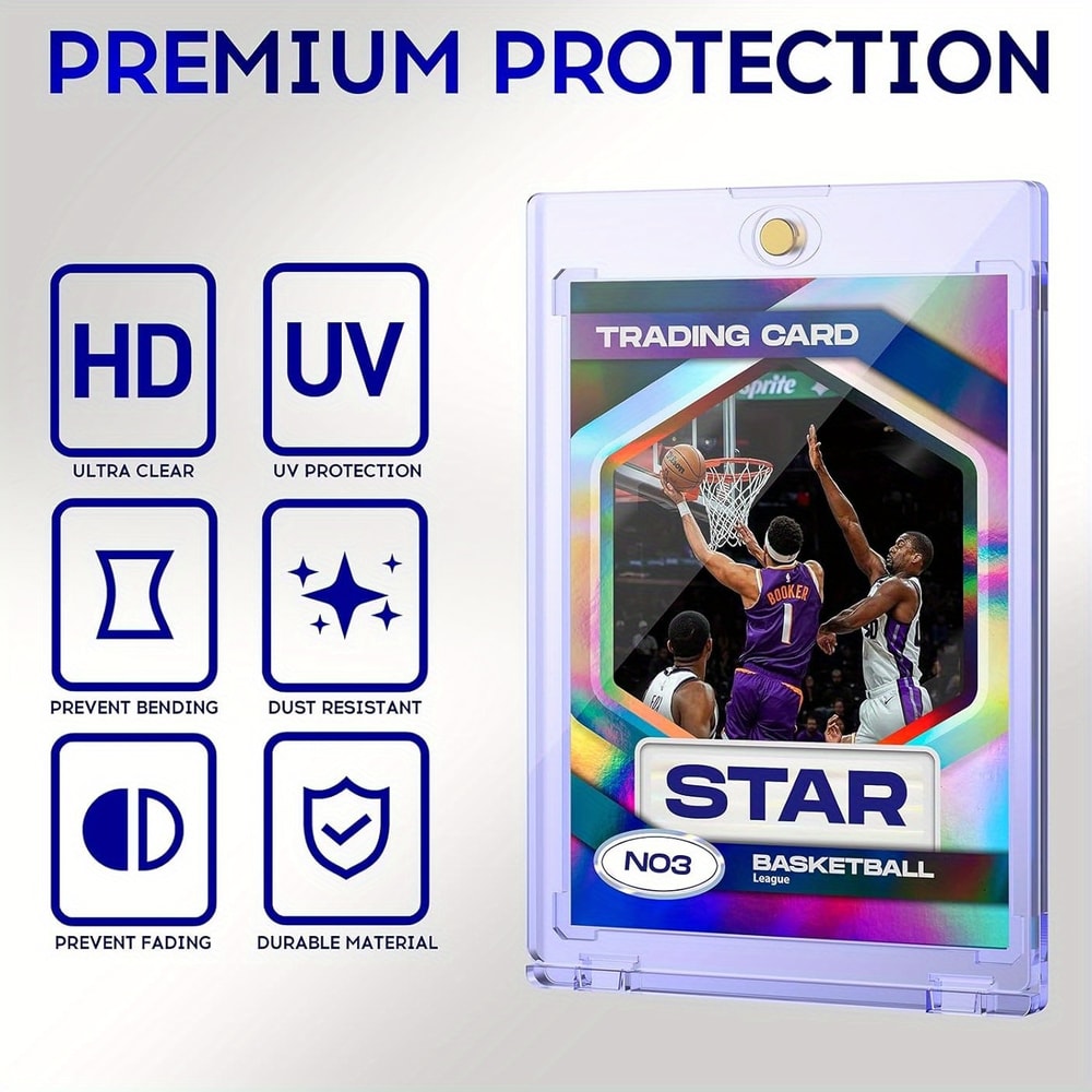 Premium Magnetic Card Holder One Touch Trading Card Protector UV Safe Display Case 2
