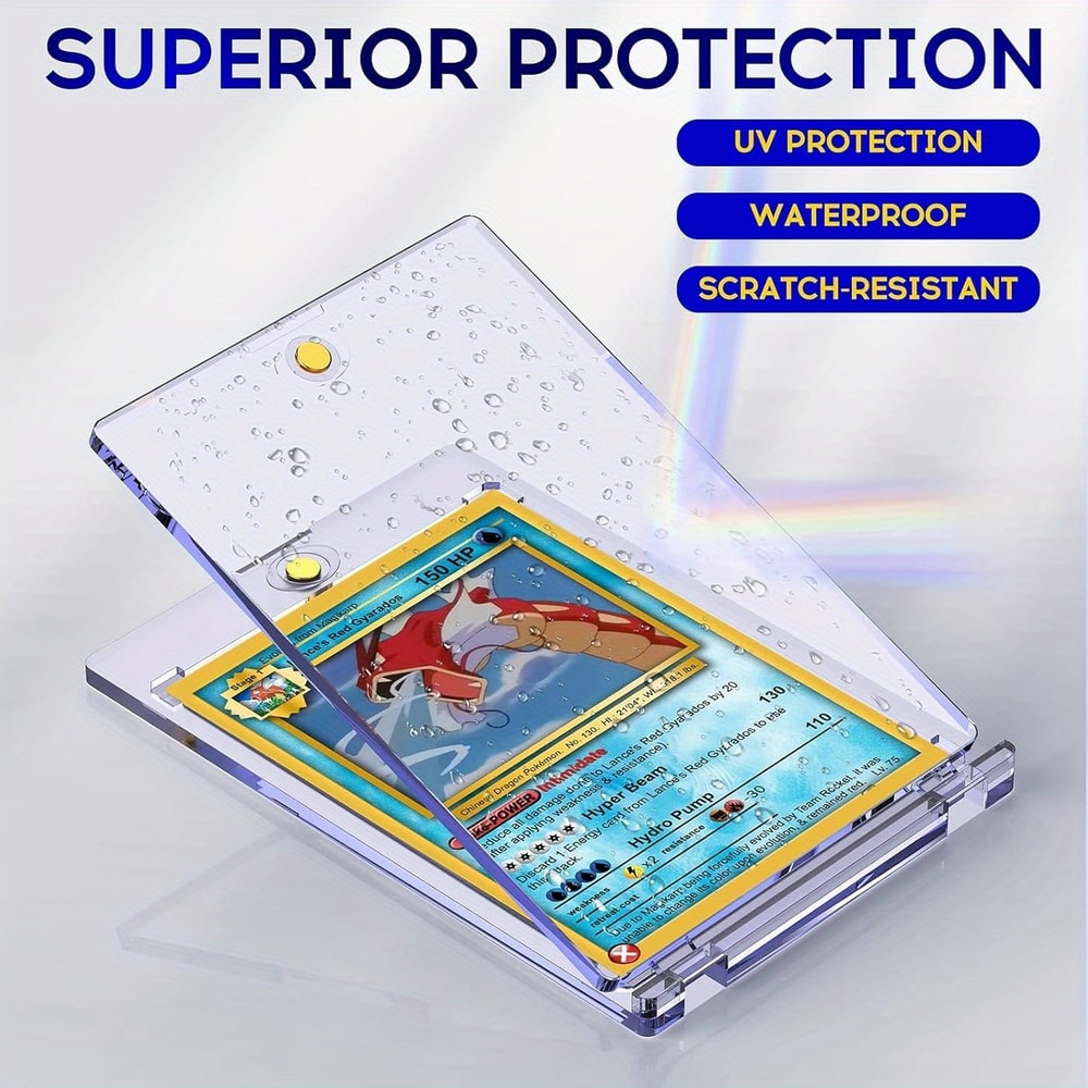 Premium Magnetic Card Holder One Touch Trading Card Protector UV Safe Display Case 3