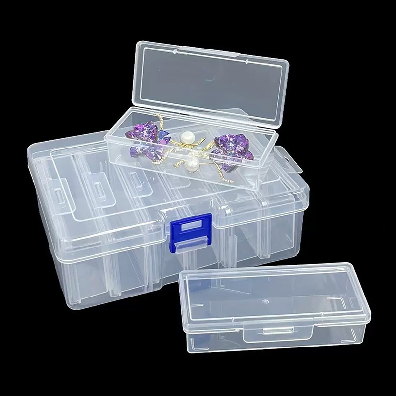 Clear Grid Jewelry Organizer Box Portable Storage Box For Beads Crafts And Accessories 2