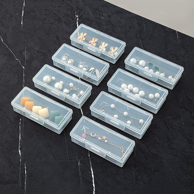 Clear Grid Jewelry Organizer Box Portable Storage Box For Beads Crafts And Accessories 4