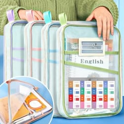 double zipper large capacity file organizer bag for school office document storage