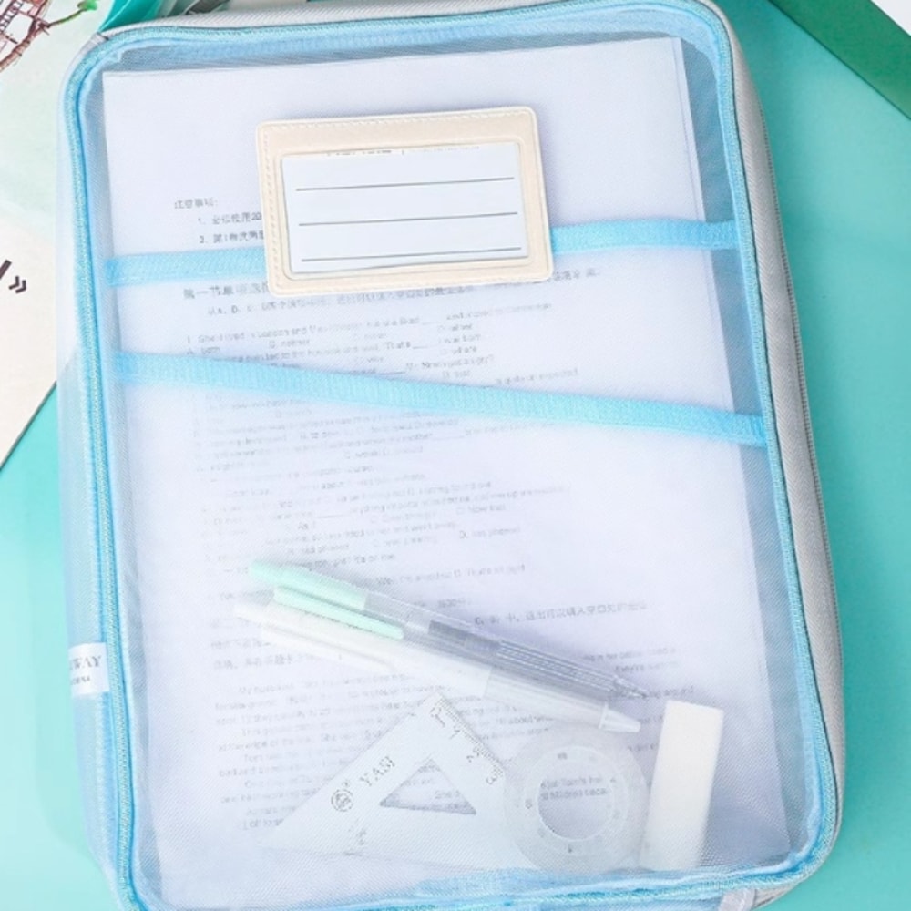 Double Zipper Large Capacity File Organizer Bag For School Office Document Storage 4