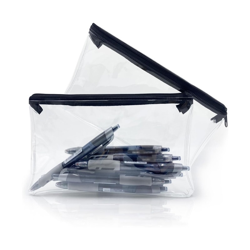 Clear Waterproof Pencil Case Set Transparent PVC Storage Pouch For Travel Makeup Office Essentials 0