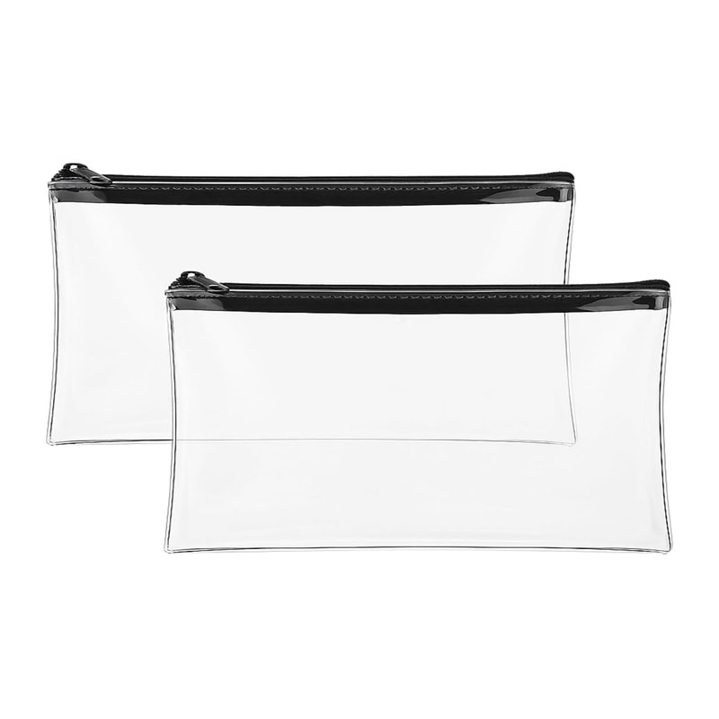Clear Waterproof Pencil Case Set Transparent PVC Storage Pouch For Travel Makeup Office Essentials 1