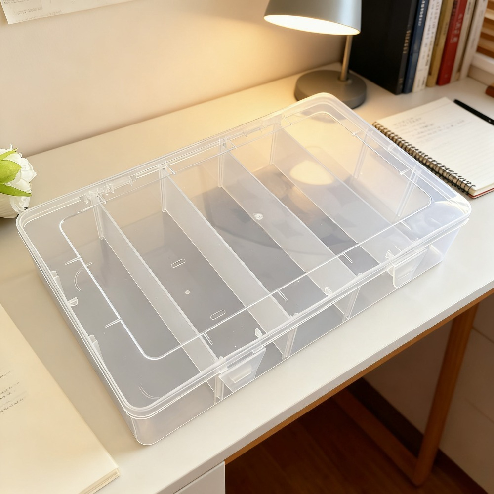 Adjustable Plastic Storage Box With Dividers Large Capacity Desktop Organizer For Crafts Tools 1