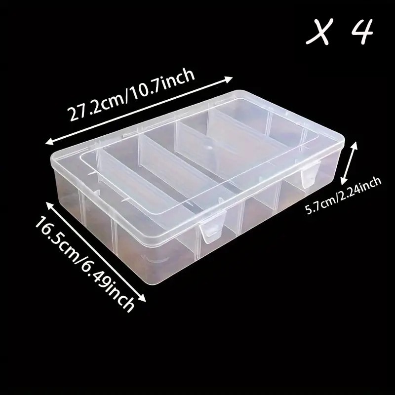 Adjustable Plastic Storage Box With Dividers Large Capacity Desktop Organizer For Crafts Tools 8
