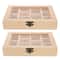Wooden Rock Crystal Display Case With Glass Lid Vintage Crystal Storage Box Organizer 0
