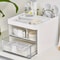 Transparent Rabbit Handle Makeup Organizer Drawer For Desk Storage Jewelry Cosmetics Box 6