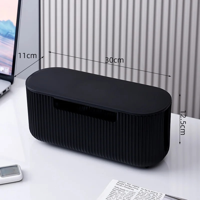 Cable Management Box Power Strip Organizer For Desk Clean Cord Storage 4