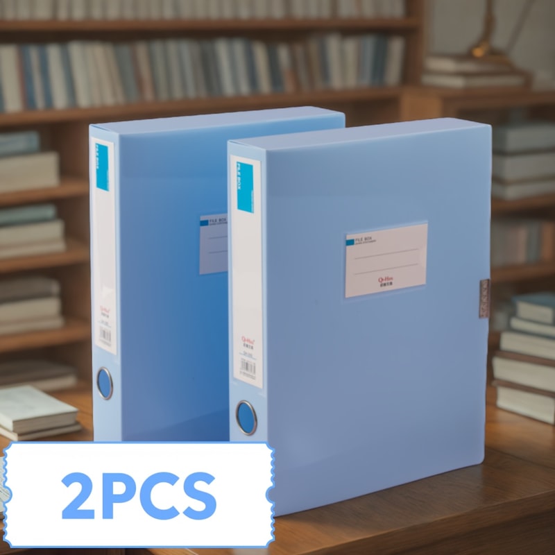 Vertical Large Capacity File Storage Box With Tabs Durable PP Office Organizer 7