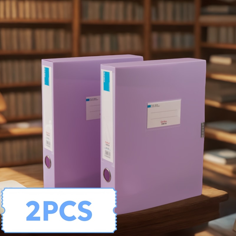 Vertical Large Capacity File Storage Box With Tabs Durable PP Office Organizer 2