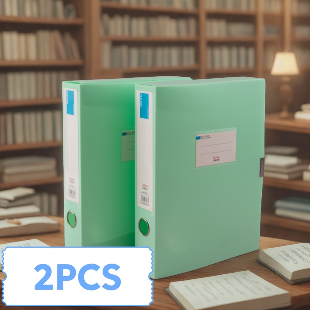 Vertical Large Capacity File Storage Box With Tabs Durable PP Office Organizer 4