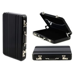 portable aluminum business card holder box mini briefcase organizer