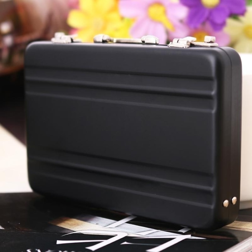 Portable Aluminum Business Card Holder Box Mini Briefcase Organizer 3