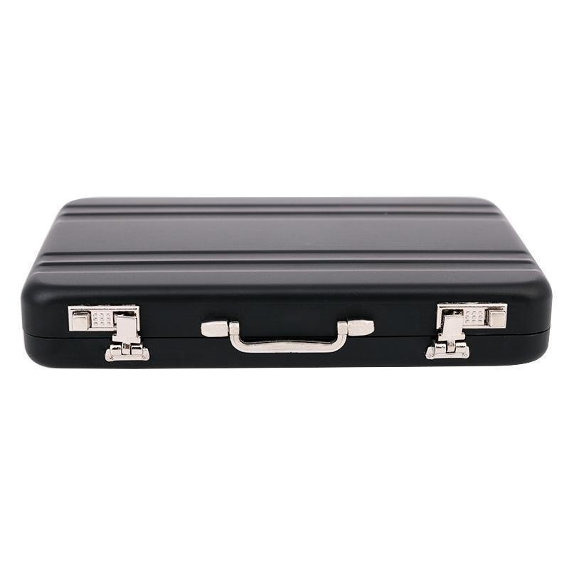Portable Aluminum Business Card Holder Box Mini Briefcase Organizer 1