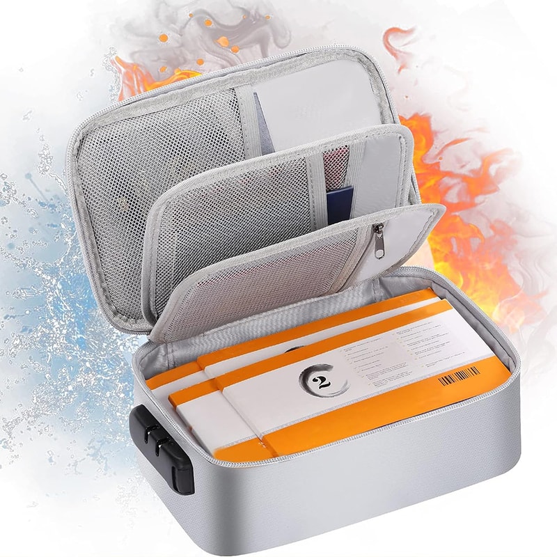 Fireproof Document Bag Waterproof Travel Organizer For Passport Cash And Valuables 0