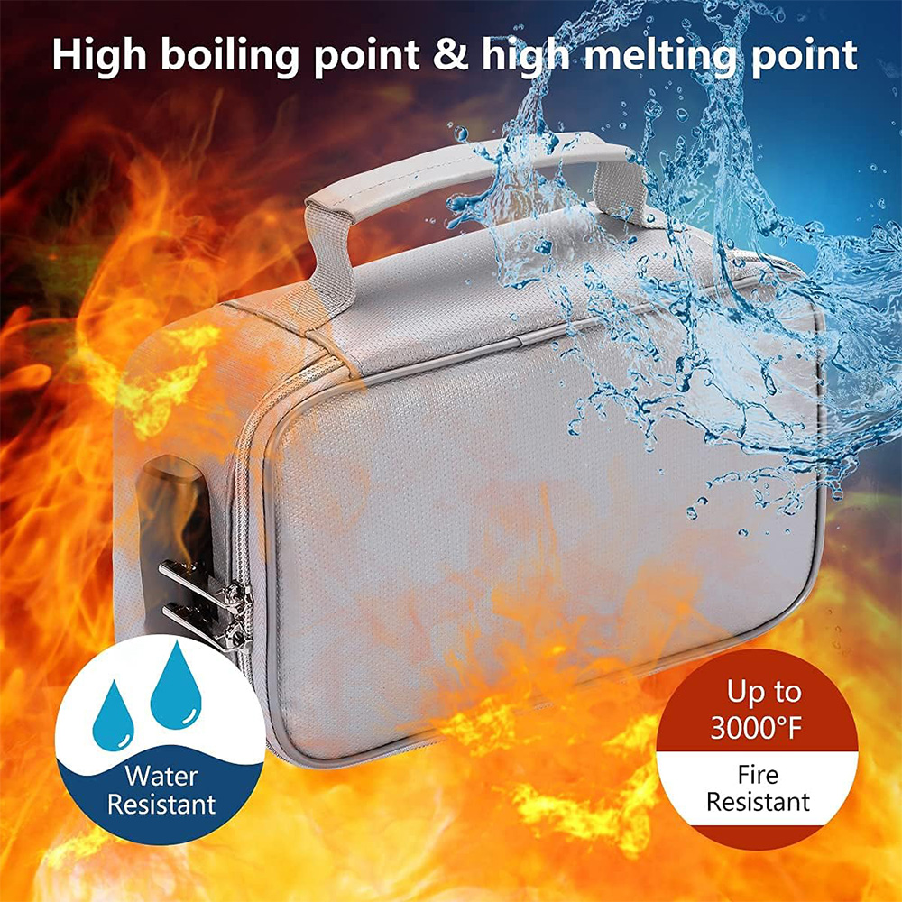 Fireproof Document Bag Waterproof Travel Organizer For Passport Cash And Valuables 2