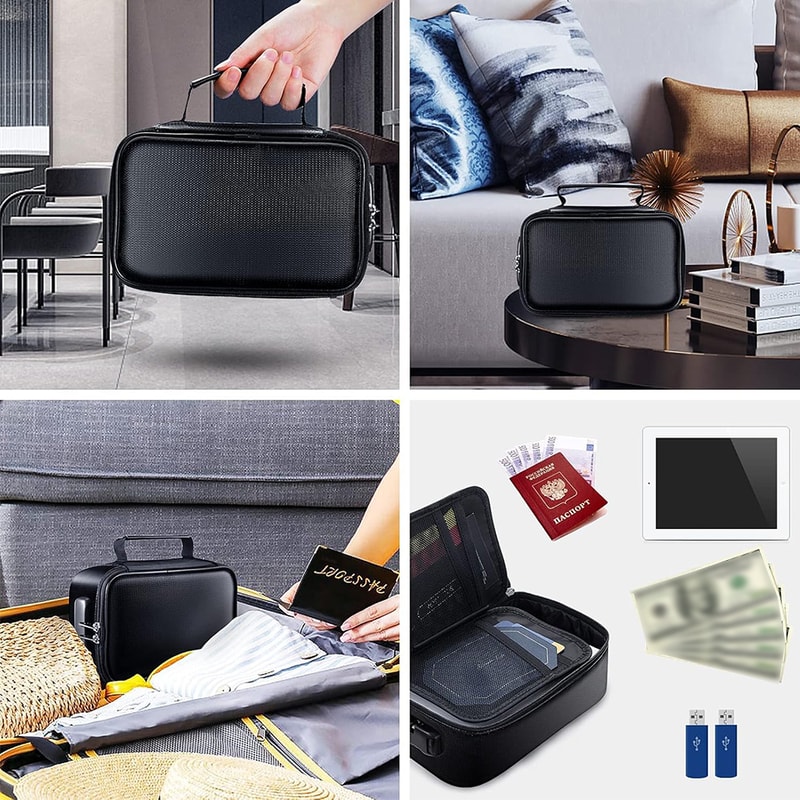 Fireproof Document Bag Waterproof Travel Organizer For Passport Cash And Valuables 1