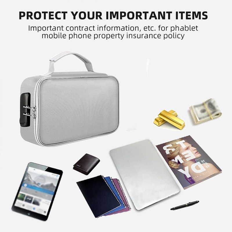 Fireproof Document Bag Waterproof Travel Organizer For Passport Cash And Valuables 5