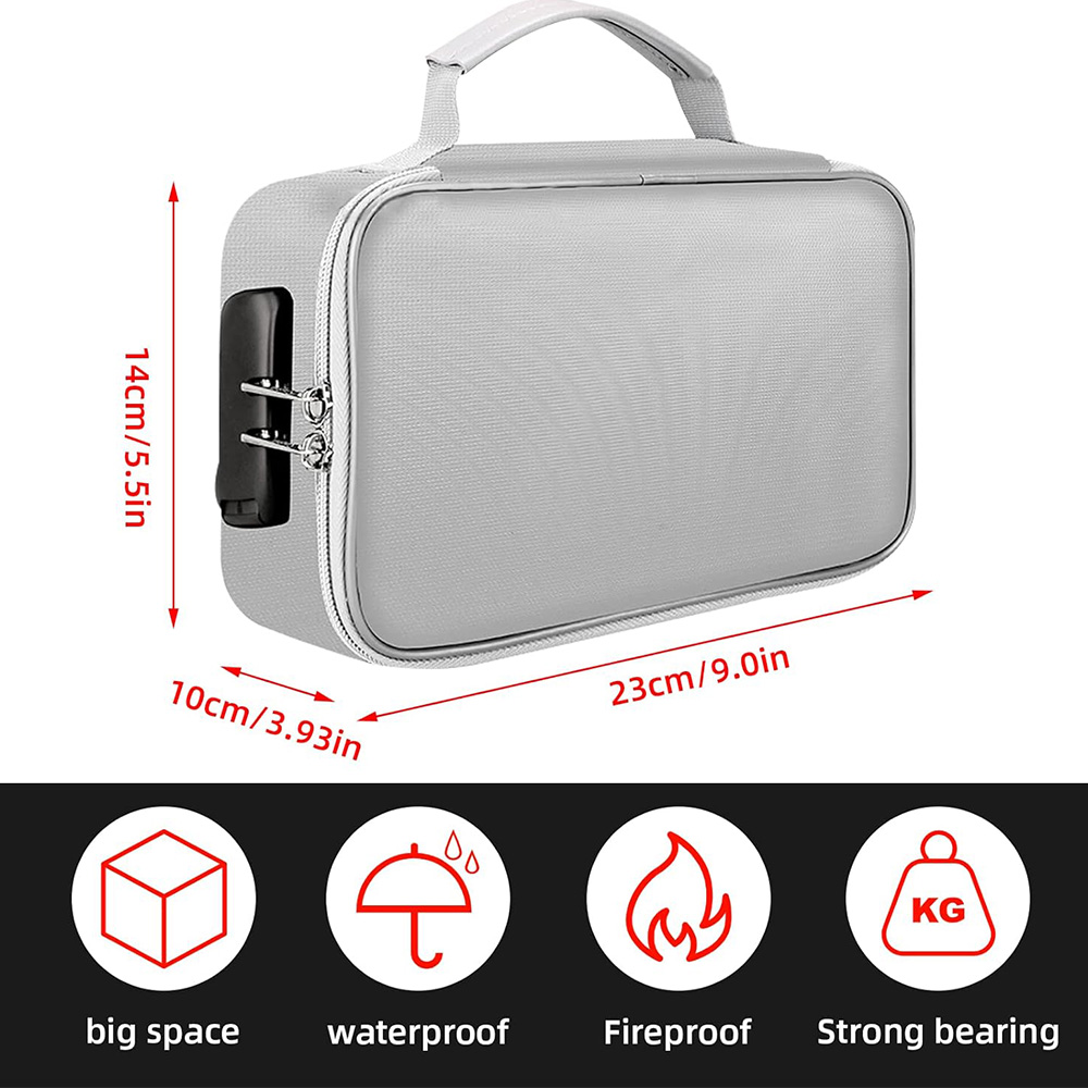 Fireproof Document Bag Waterproof Travel Organizer For Passport Cash And Valuables 6