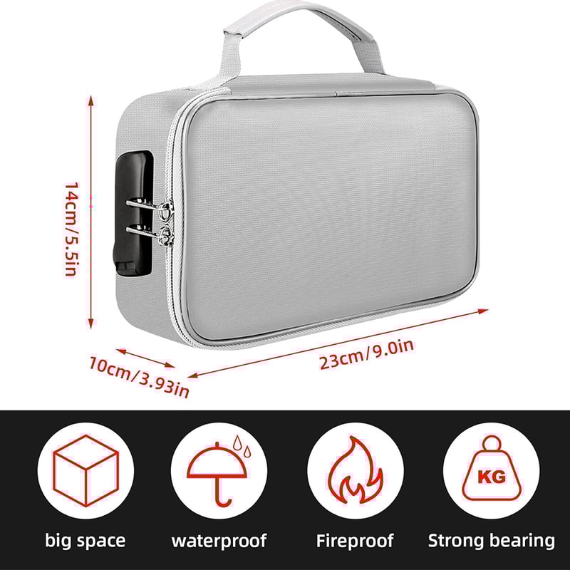 Fireproof Document Bag Waterproof Travel Organizer For Passport Cash And Valuables 6