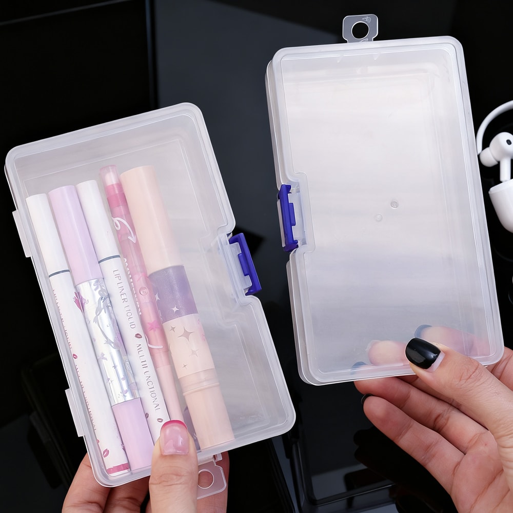 Lockable Clear Mini Storage Box Set For Jewelry Organizer Small Items Travel Storage 4