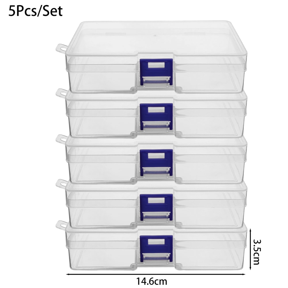 Lockable Clear Mini Storage Box Set For Jewelry Organizer Small Items Travel Storage 5