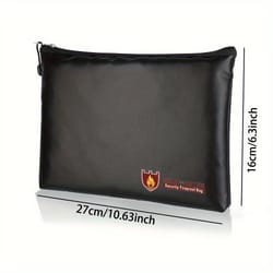 fireproof document organizer bag waterproof passport cash storage case