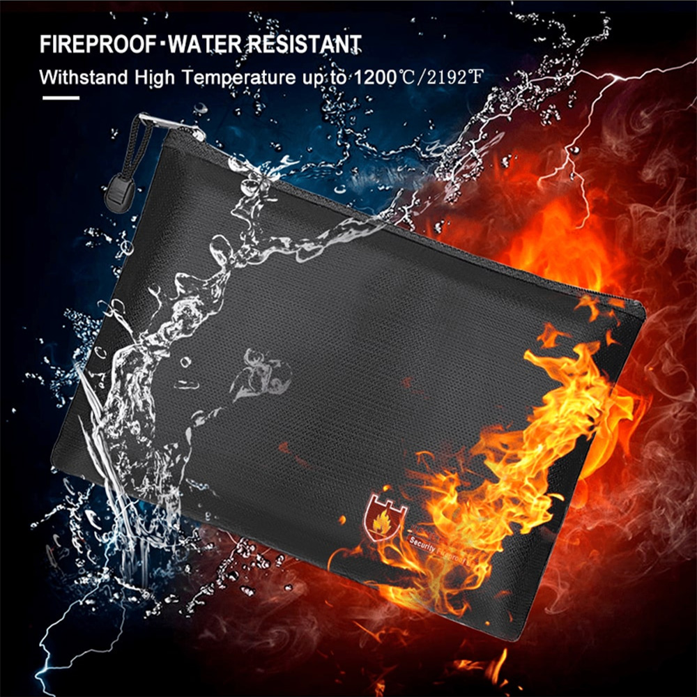 Fireproof Document Organizer Bag Waterproof Passport Cash Storage Case 3
