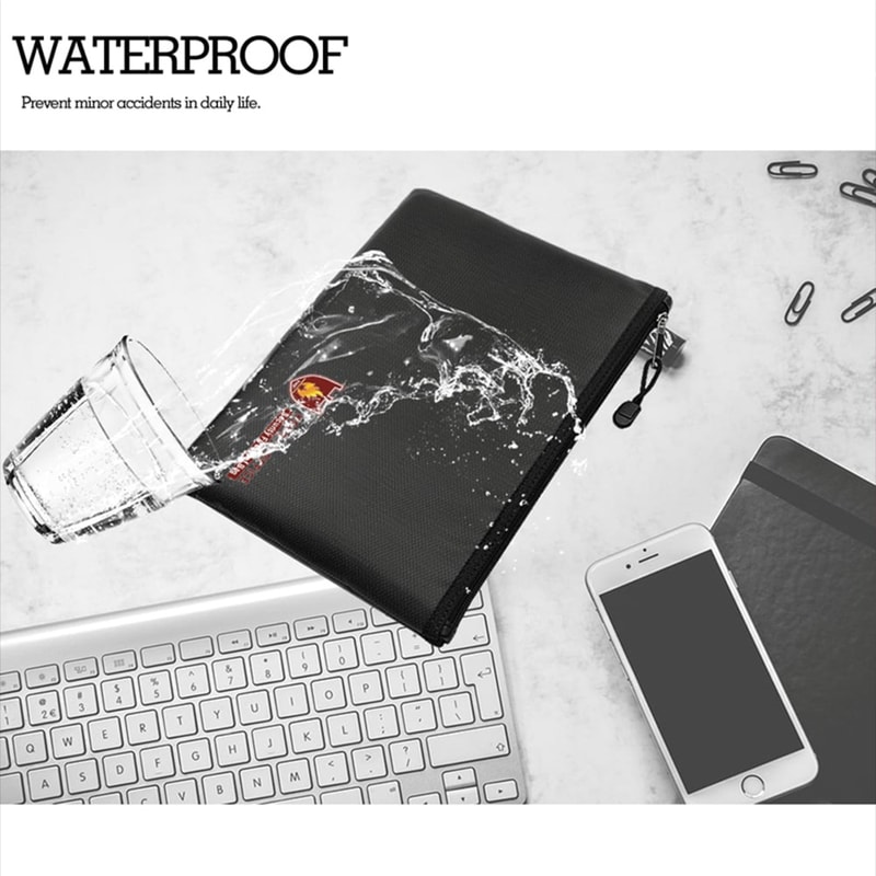 Fireproof Document Organizer Bag Waterproof Passport Cash Storage Case 4