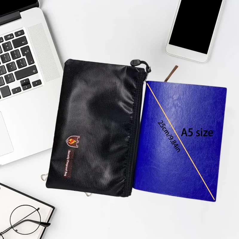 Fireproof Document Organizer Bag Waterproof Passport Cash Storage Case 6