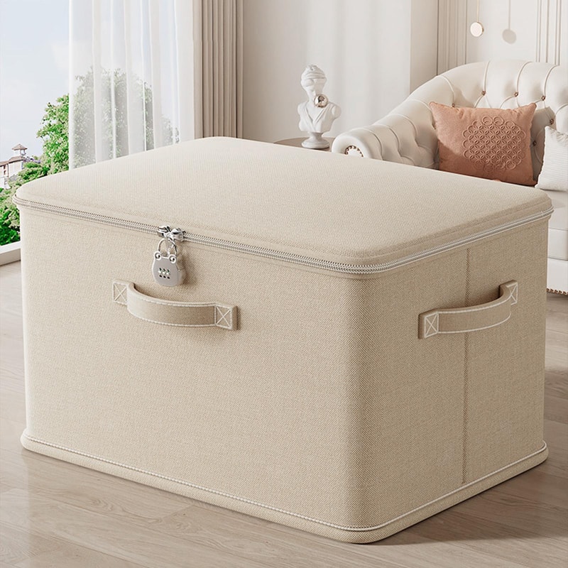 Lockable Stackable Storage Box with Handle Secure storage box with lock Organizer Bin