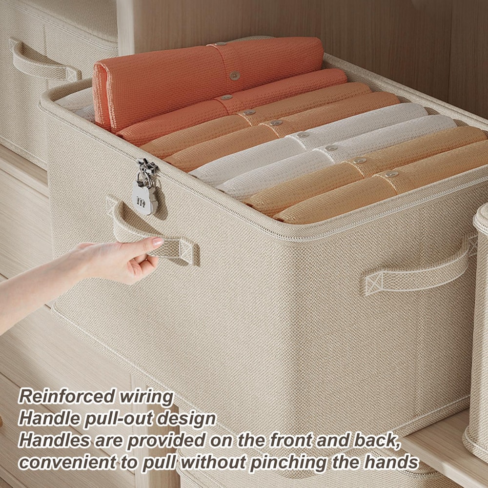 Lockable Stackable Storage Box with Handle Secure storage box with lock Organizer Bin