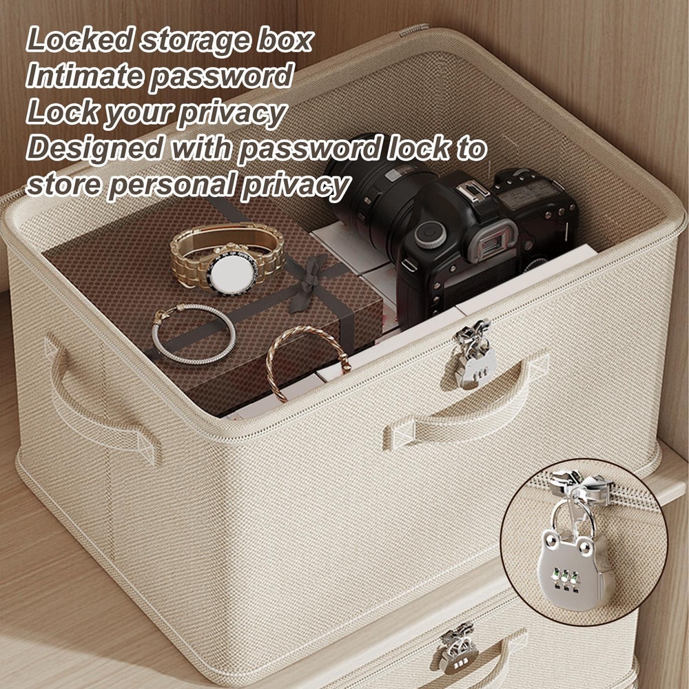 Lockable Stackable Storage Box with Handle Secure storage box with lock Organizer Bin