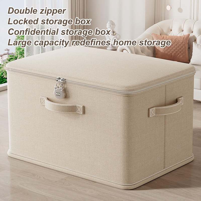 Lockable Stackable Storage Box with Handle Secure storage box with lock Organizer Bin