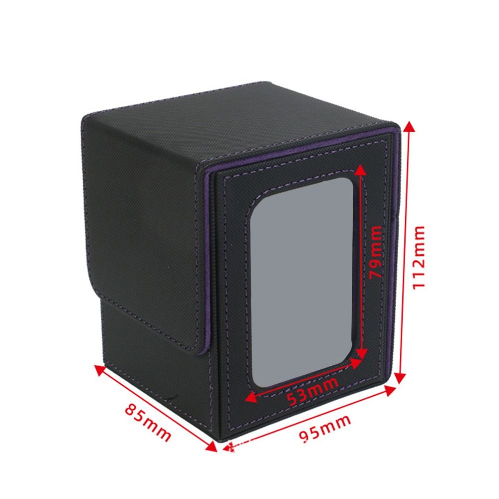 Premium PU Leather Trading Card Deck Box With Window Flannel Lined MTG Card Holder Case 9