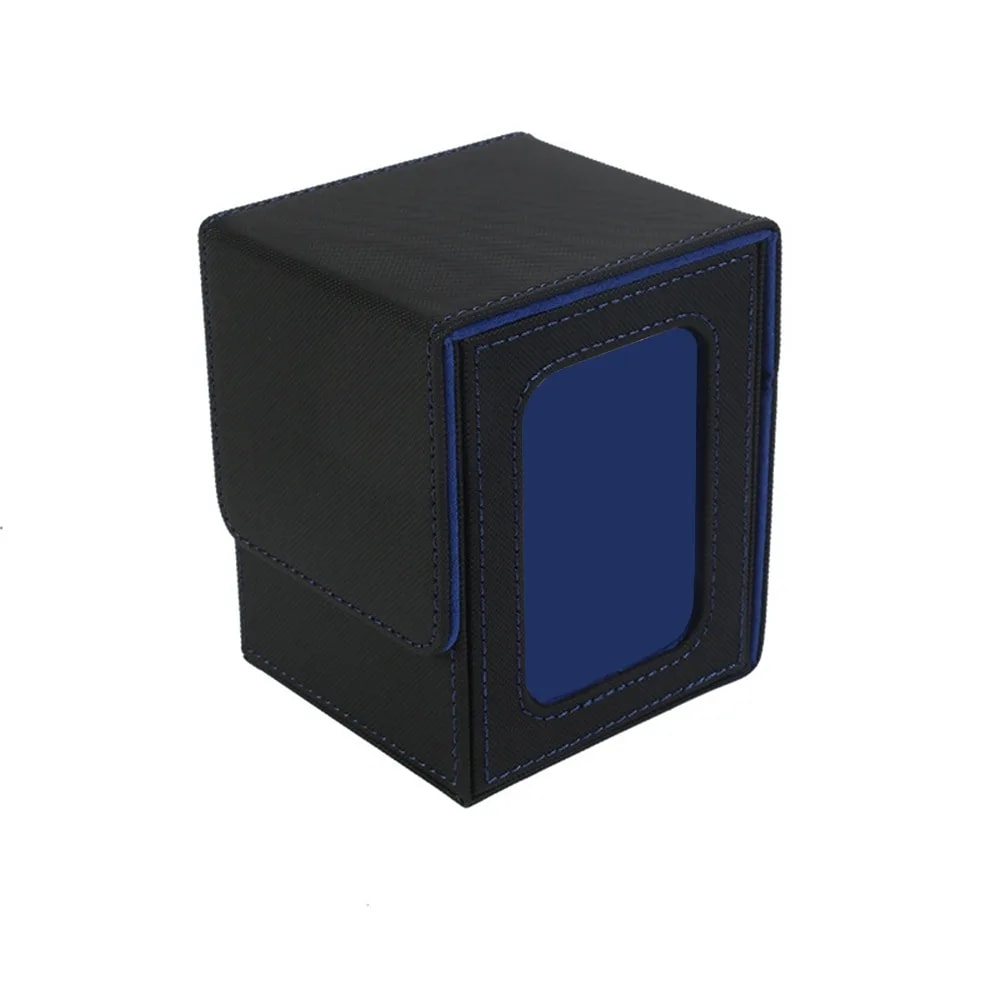 Premium PU Leather Trading Card Deck Box With Window Flannel Lined MTG Card Holder Case 7